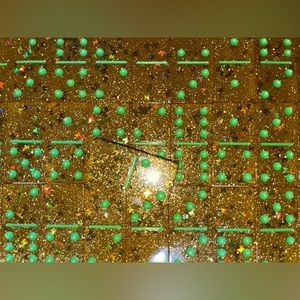 Golden Butterflies Dominoe Set (Lime Green Dots)